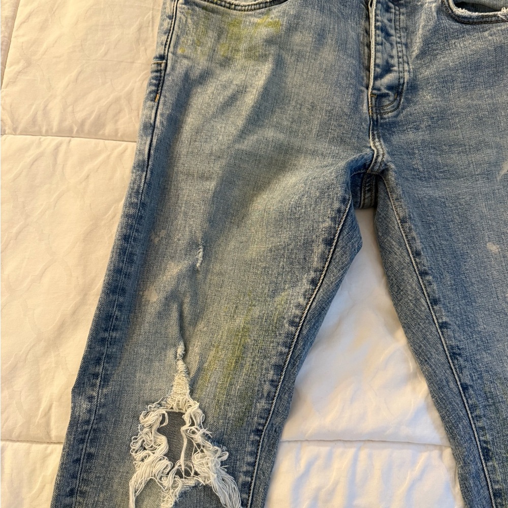 Men's Distressed Blue Slim Jeans